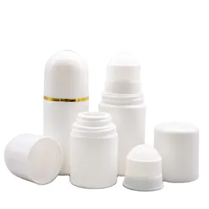 Best selling 30ml 50ml 60ml 100ml eye cream roll on deodorant plastic essential oil roller bottles 50ml