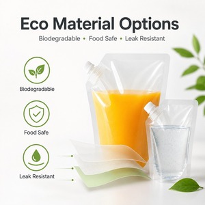 Bolsa de líquido biodegradable, bolsa de agua de pie con pico, bebidas energéticas, comida de bebé, jugo, <span class=keywords><strong>Capri</strong></span>, bolsa de sol, cremallera, número de modelo liso - Product Image 6