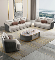 Juego de Sofás Modernos al por Mayor, Muebles de Lujo, Sofás Nórdicos de Cuero Vacuno de Primera Calidad para Sala de Estar, Sofá de Cuero en Forma de L de Estilo Italiano Moderno
