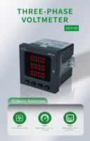 EastSong ES72-U3 Voltmètre numérique triphasé haute précision 72*72mm avec communication RS485 Modbus RTU, montage sur panneau, classe 0.5