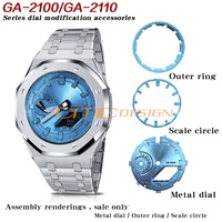 Esfera de Reloj GA-2100, Anillo de Capítulo, Marcador de Hora, Escala Luminosa para Reloj Ga-2110 Ga2100, Accesorios Modificados para Reloj