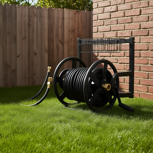 Avvolgitubo da Giardino 125 Piedi 5/8 Pollici Montabile a Parete con Raccordo in Ottone e Cesto per Irrigazione del Giardino - Product Image 2