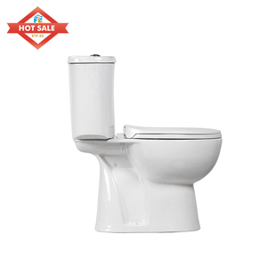 Inodoro de Dos Piezas de Cerámica Blanca de Alta Calidad con Diseño Moderno, Montado en el Suelo, con Sifón en S de 250 mm para Baño - Product Image 1