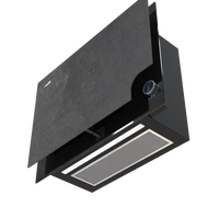 Hotte de cuisine murale verticale en marbre et verre noir Vatti