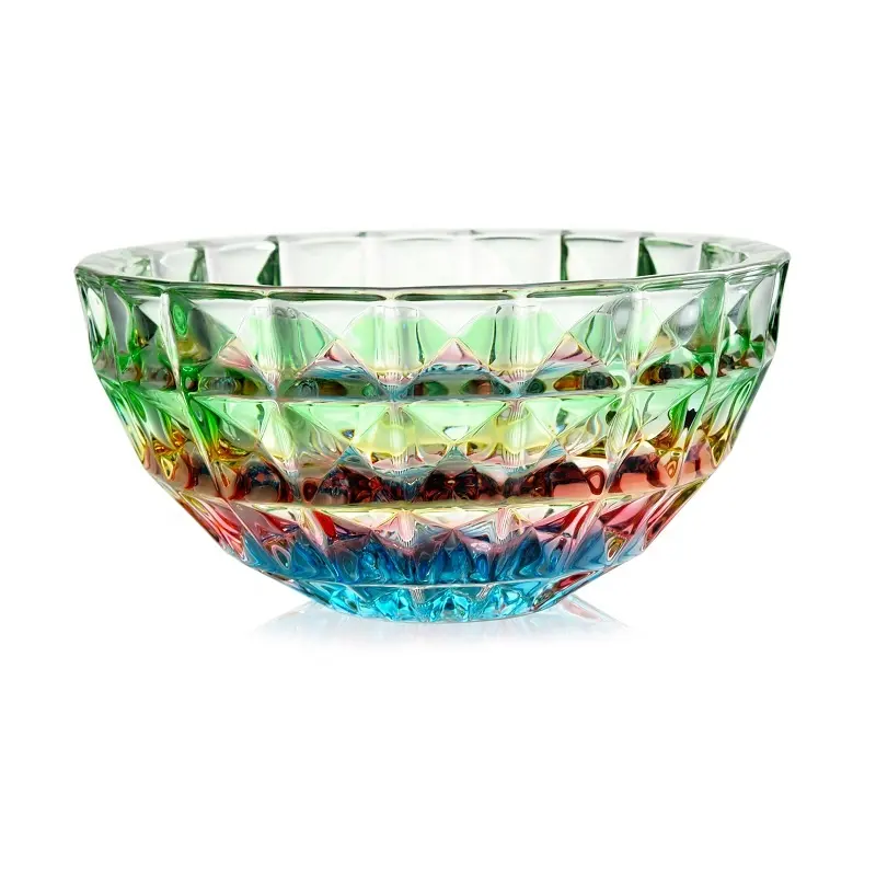 Servies Slakom Glazen Fruitschaal Kom Regenboog Clear Glas Voor Thuis Decoratieve Multifunctionele Kommen Servies Servies