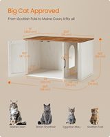 Grande table d'appoint pour chat, meuble moderne en bois pour litière de chat, armoire dissimulée pour litière de chat, mobilier pour chats d'intérieur