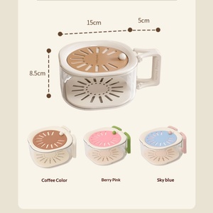 Passoire à fruits pliable 2-en-1 écologique avec poignée, motif fraise mignon, en PP+PET pour le lavage – Vente en gros - Product Image 3