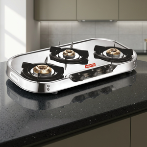 Table de cuisson au gaz GPL en acier inoxydable KIMATSU à 3 brûleurs, 30 pouces, encastrable, avec allumage électronique pour hôtels et foyers, garantie 1 an - Product Image 3