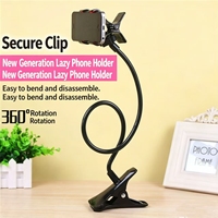 Support de téléphone flexible à col de cygne, 360° °   Support de téléphone rotatif avec pince robuste pour lit et bureau