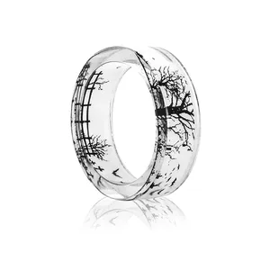 Wholesale Clear White Forest View DIY Rings Epoxy Resin Ring