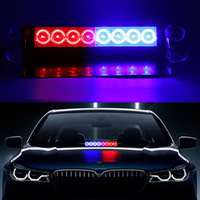 Nuevas Luces Estroboscópicas Azules y Rojas de Alta Intensidad para el Tablero del Automóvil, 8 LED, Luz Intermitente de Emergencia de 12V, Lámparas de Advertencia para Parabrisas de Automóviles y Camiones