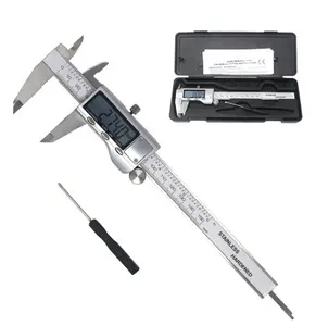 Calibrador Vernier Digital, 6 pulgadas, 150mm, acero inoxidable, micrómetro, herramientas de medición de profundidad