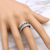 Bague en diamant européenne et américaine, en acier inoxydable plaqué or, bague en corde double zircon pour hommes et femmes