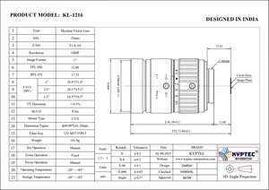 Objectif de vision industrielle 25 mm avec 10 mégapixels et format d'objectif 1 pouce - Product Image 6