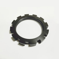 Écrou de blocage en aluminium anodisé noir usiné CNC, bague de verrouillage de roulement, composant de retenue fileté de précision