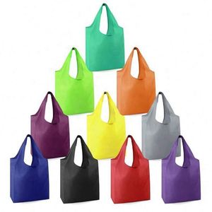 Custom Size 190T Polyester Fabric Reusable Lightweight Shopping <b>Bag</b> Sturdy <b>Foldable</b> Grocery with Stylish Animal Prints - Product Image 1