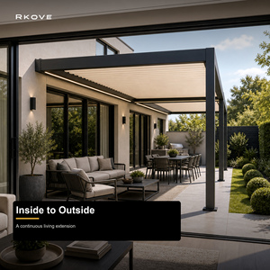 Cubierta de Patio Larga para Exteriores RKOVE Premium, Serie RK-C2, Pérgola de Aluminio Inteligente con Motor y Persianas Ajustables - Product Image 5