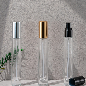 Best Quality Customized Refillable 10ml clear Round square <b>Empty</b> Perfume <b>Glass</b> Spray <b>Bottle</b> with Gold Silver Black Lid - Product Image 4