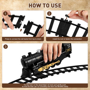 スモークとサウンドクラシックスタイルDiyトラックリモコンおもちゃトレインセット - Product Image 2