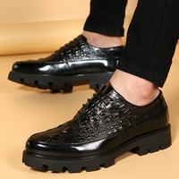 Chaussures habillées épaisses et confortables pour hommes, richelieu à semelle épaisse pour augmenter la taille, en cuir, pour le bureau et les affaires