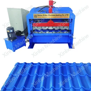 full automatic roof sheet glazed metal portable ceramic glazed tile roof sheet cutting roll forming machine