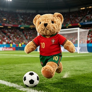 MSYO Peluche en forme d'ours en peluche avec maillot <span class=keywords><strong>de</strong></span> l'équipe nationale du Portugal, Coupe du Monde <span class=keywords><strong>de</strong></span> Football, Cadeaux <span class=keywords><strong>de</strong></span> bienvenue, Souvenirs pour les fans <span class=keywords><strong>de</strong></span> football - Product Image 3