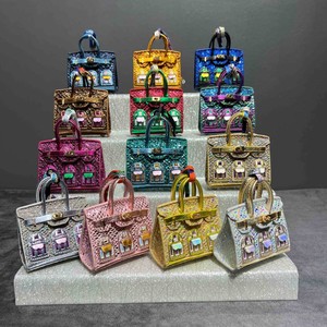 Miniature House Shaped Window Pendant Earphone Bag Lipstick Car Key <b>Backpack</b> Charm Artificial Leather Epoxy Finish Storeable - Product Image 1