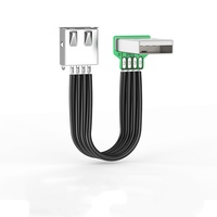 Câble USB plat en silicone flexible, coudé à 90 degrés, câble de données USB 2.0, transmission de clé USB, câble d'extension pour souris et clavier