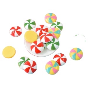 Kẹo Mô Phỏng Giáng Sinh Bạc Hà Nhựa Phẳng Trở Lại Nghệ Thuật Cung Cấp Trang Trí Quyến Rũ DIY Craft - Product Image 1