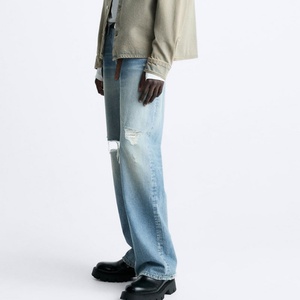 Jeans Anchos Desgastados Azules Vintage para Hombre, Personalizados, a la Moda, al por Mayor - Product Image 3