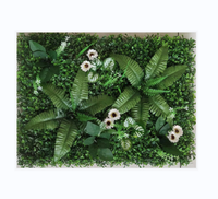 Panneau de décoration de plante de fleur murale en plastique artificiel en plastique à prix bon marché
