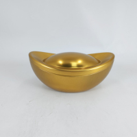 Boîte en métal gaufrée 3D personnalisée d'usine OEM, emballage de luxe en forme de lingot d'or avec couvercle amovible
