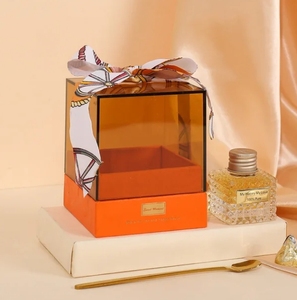 Caja de regalo de mano cuadrada, caja de regalo de lazo transparente, caja de Navidad acrílica, recuerdos de boda, galleta, Muffin, cinta, caja de cartón - Product Image 6