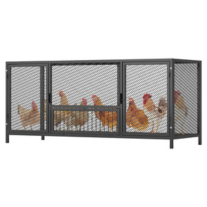 Poulailler extérieur en métal de grande taille avec fermeture coulissante horizontale, conception anti-furets pour poulets, lapins, pigeons - Toutes saisons - Product Image 1