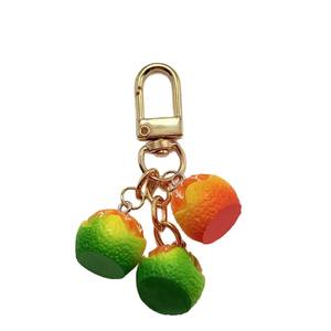 Nouveau porte-clés orange simple et petit, pendentif créatif en forme d'orange 3D pour casque audio, pendentif fruit créatif - Product Image 3