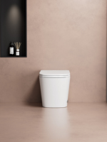WC intelligent à bidet monobloc mural en céramique de haute qualité avec capteur automatique, certifié ETL et CUPC, 110V