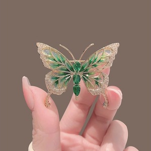 Broches de mariposa con diamantes de imitación para mujer, broche de insecto de resina multicolor, esmaltado ramillete, joyería de fiesta para mujer, regalos, adornos de vestido - Product Image 3