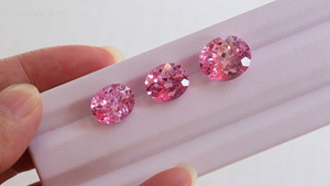 핫 세일 체리 블러썸 핑크 랩 사파이어 7x9mm ~ 13x18mm 오벌 셰이프 합성 블루 코런덤 사파이어 보석 - Product Image 5