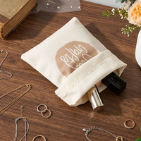 Pochette en coton naturel personnalisée avec logo imprimé, petit sac en mousseline de coton pour bijoux, sac à cordon en calicot, pochette cadeau anti-poussière, écologique