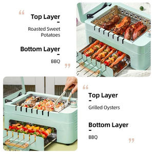 Máquina de Asar Kebab Eléctrica 3 en 1, Asador Automático con Brochetas Giratorias, Horno de Barbacoa sin Humo para Interiores - Product Image 2