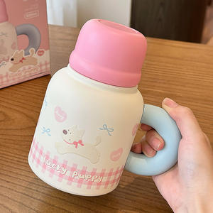 Linda Botella de Agua Aislada de Acero Inoxidable con Diseño de Perro, 500 ml, con Asa, para Mujeres, Regalo de Oficina, Verano 2025 - Product Image 4