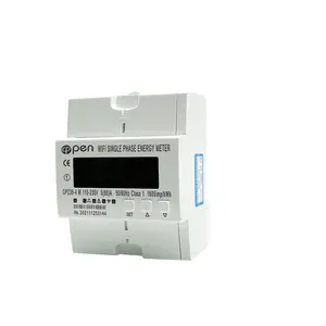 OEM Tuya 5(60)A 110V 230V Single phase Din rail over and under voltage current protection RS485 WIFI smart energy meter