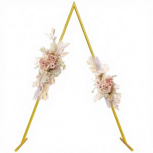 Arche de toile de fond triangulaire en métal blanc FL PS1842, 7,8 pi x 10 pi, durable et portable, pour mariages, anniversaires, fêtes, fleurs (CN/GUA) - Product Image 4