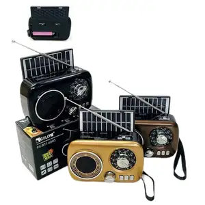 Wholesale solar panel radio AM FM Multi Band Radio portable retro radio Receiver RX-BT866S