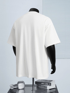 Camiseta de algodón grueso de 300 GSM para hombre, de manga corta, lisa, extragrande, personalizable con logo, para venta al por mayor - Product Image 6