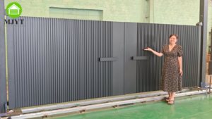 Cancello a battente per vialetto in lega di alluminio verniciato a polvere, a <span class=keywords><strong>doppia</strong></span> <span class=keywords><strong>anta</strong></span>, con modellazione 3D, ecologico e design personalizzabile (Modello Principale) - Product Image 3