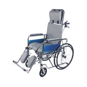 整形外科用フルリクライニング人間工学に基づいたシート付き手動式トイレ車椅子 - Product Image 1