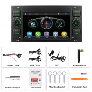 Podofo 2 DIN 7'' Car MP5 Player <b>Wireless</b> Carplay Android Auto Car Audio RDS for Ford Transit Fiesta Focus Galaxy Mondeo Fusion - Product Image 6