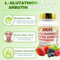 Comprimés blanchissants en gros sous marque privée au glutathion, alpha-arbutine et collagène pour éclaircir la peau foncée, service OEM ODM personnalisé