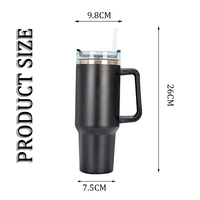 Mug isotherme à double paroi en acier inoxydable de bonne qualité, 1200 ml (40 oz), avec poignée